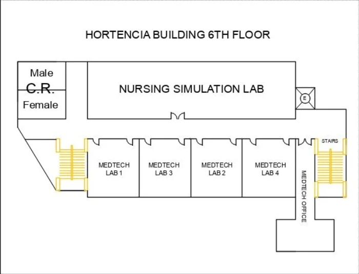 Floor plan for Molecular Biology Laboratory / Medical Technology Laboratory / Medical Technology Central Supply Room / Room H503